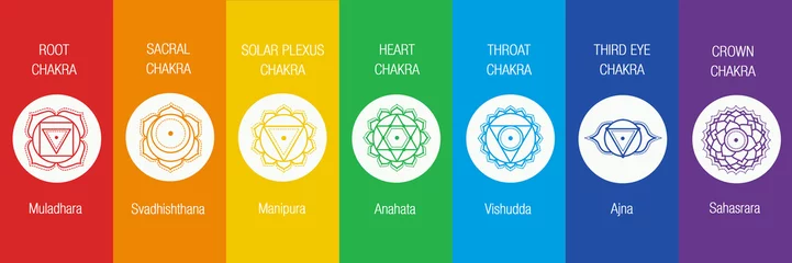 Muurstickers The chakra system - for yoga, meditation, ayurveda © reichdernatur