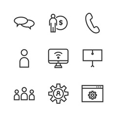 9 seo line icons