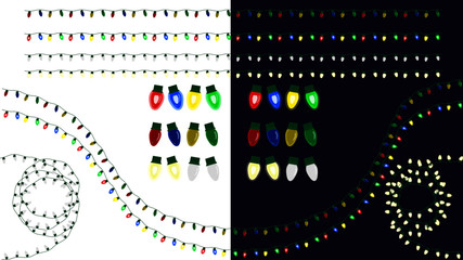 Christmas Light Brush with Bulbs On and Off