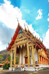 Naklejka premium Beautiful temple Wat Samai Kongka on Ko Pha Ngan, Thailand.