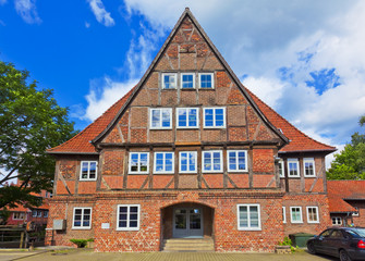 Lüneburg, Altstadt-Impressionen, typisches Lüneburger-Fachwerkhaus