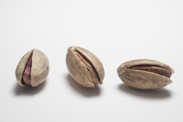 Just picked pistachio from Bronte Sicily on white background