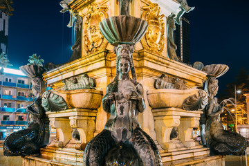 Obraz premium Batumi, Adjara, Georgia. Decorative Details Of Neptune Fountain 