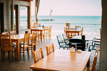 Cozy Interior Of Summer Sea Cafe