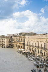 Fototapeta na wymiar Syracuse Ortigia Piazza Duomo