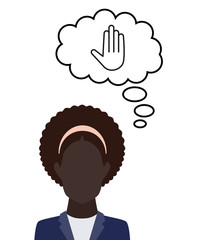 Person denkt an Hand