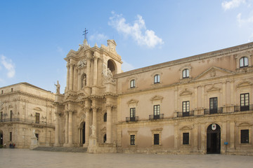 Fototapeta na wymiar Syracuse Ortigia Piazza Duomo