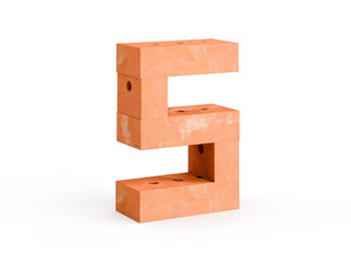 Obraz premium 3d render brick digits CG on white background