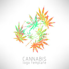 Cannabis creative logo. Marijuana colorful symbol