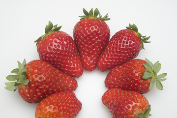 strawberries on white background
