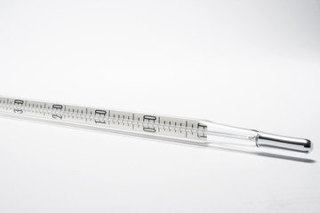 Thermometer film development on white