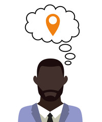 Mann überlegt - GPS