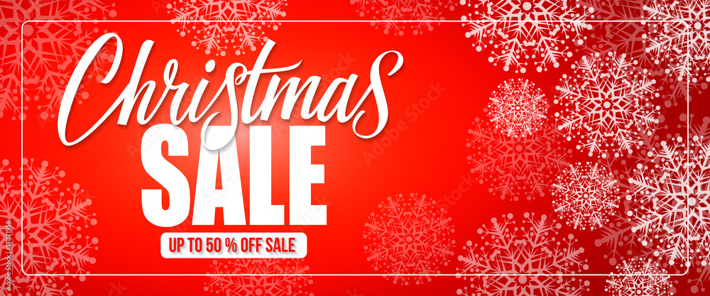 Wall mural Christmas Sale Lettering in Frame - Wall murals