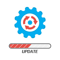Modern flat editable line design vector illustration, concept of update application progress icon, for graphic and web design