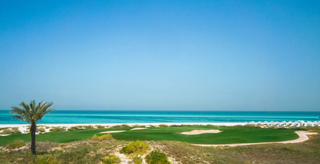 Beautiful beach on Saadiyat island, Abu Dhabi, United Arab Emirates
