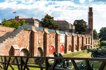 Belgrade, Serbia - 19 July, 2016: Sahat kula, the clock tower and gate of the Belgrade Kalemegdan...