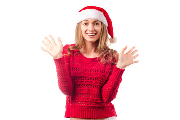 Young beautiful woman celebrating new year 