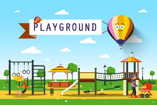Playground. Vector Park Illustration.