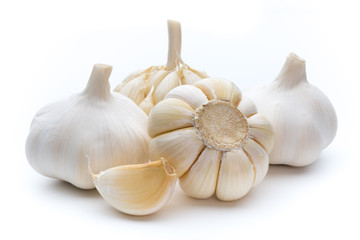 Garlic isolated on the white background.