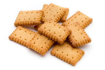 Tasty cookies biscuits on the  isolated background.