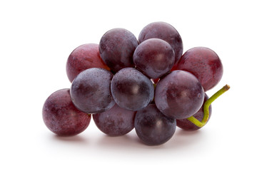 Ripe red grape isolated on white.