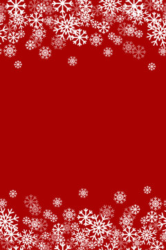 Red Snowflake Vertical Repeating Vector Background 1