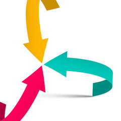 Three Arrows on White Background. Vector. Solution Symbol.