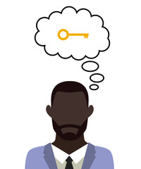 Mann überlegt - Schlüssel