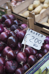 Tropea onion at fish market Catania Sicily