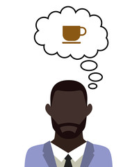 Mann überlegt - Kaffee