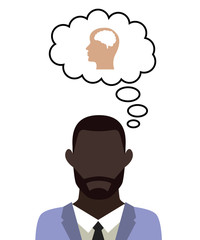 Mann überlegt - Kopf und Gehirn