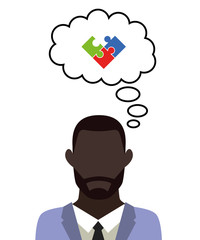 Mann überlegt - Puzzle