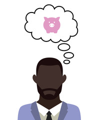 Mann überlegt - Schwein