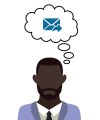 Mann überlegt - Brief beantworten