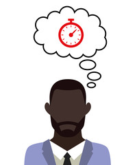 Mann überlegt - Stoppuhr