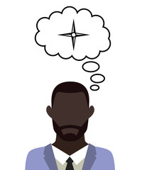 Mann überlegt - Kompass - Navigation