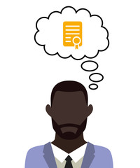 Mann überlegt - Zertifikat