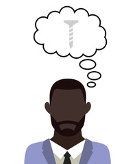 Mann überlegt - Schraube