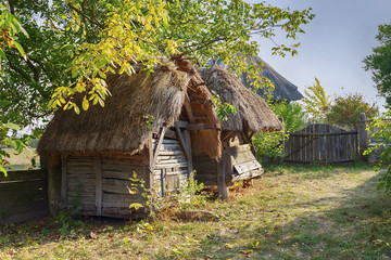 Barn in the courtyard of a Ukrainian peasant