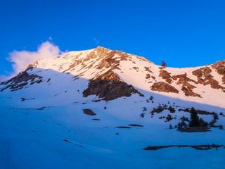 Snow covered Vardousia mountain  in central Greece