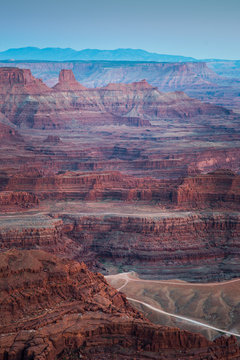 Mountain Layers and Rock Formation of Dead Horse Point State Park and Colorado River in Utah