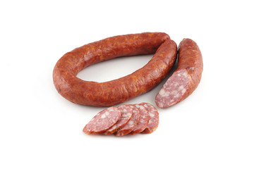 Sausage on a white background