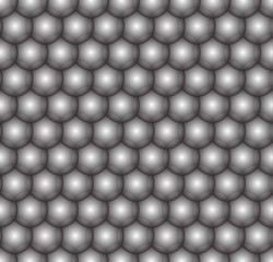 Black and white balls, seamless flowers, vector background.