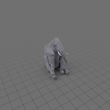 Stylized elephant sitting