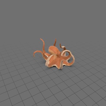 Stylized octopus moving downward