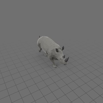 Stylized rhinoceros running