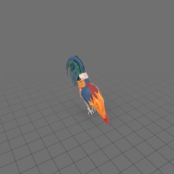 Stylized rooster pecking