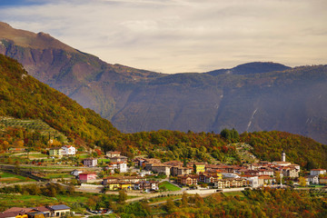 Obraz premium Tenno Village in Trento, Italy, Europe