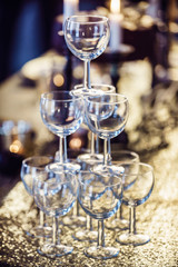 empty champagne glasses