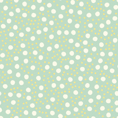 Baby Fun Hand Drawn Dots Asymmetrical Seamless Pattern, Dotted Swiss